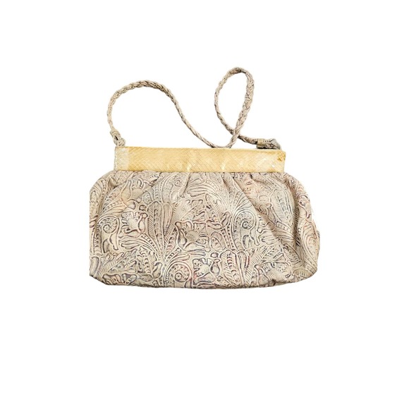 RARE vintage KCee Leather embossed purse with snake skin - Picture 1 of 5